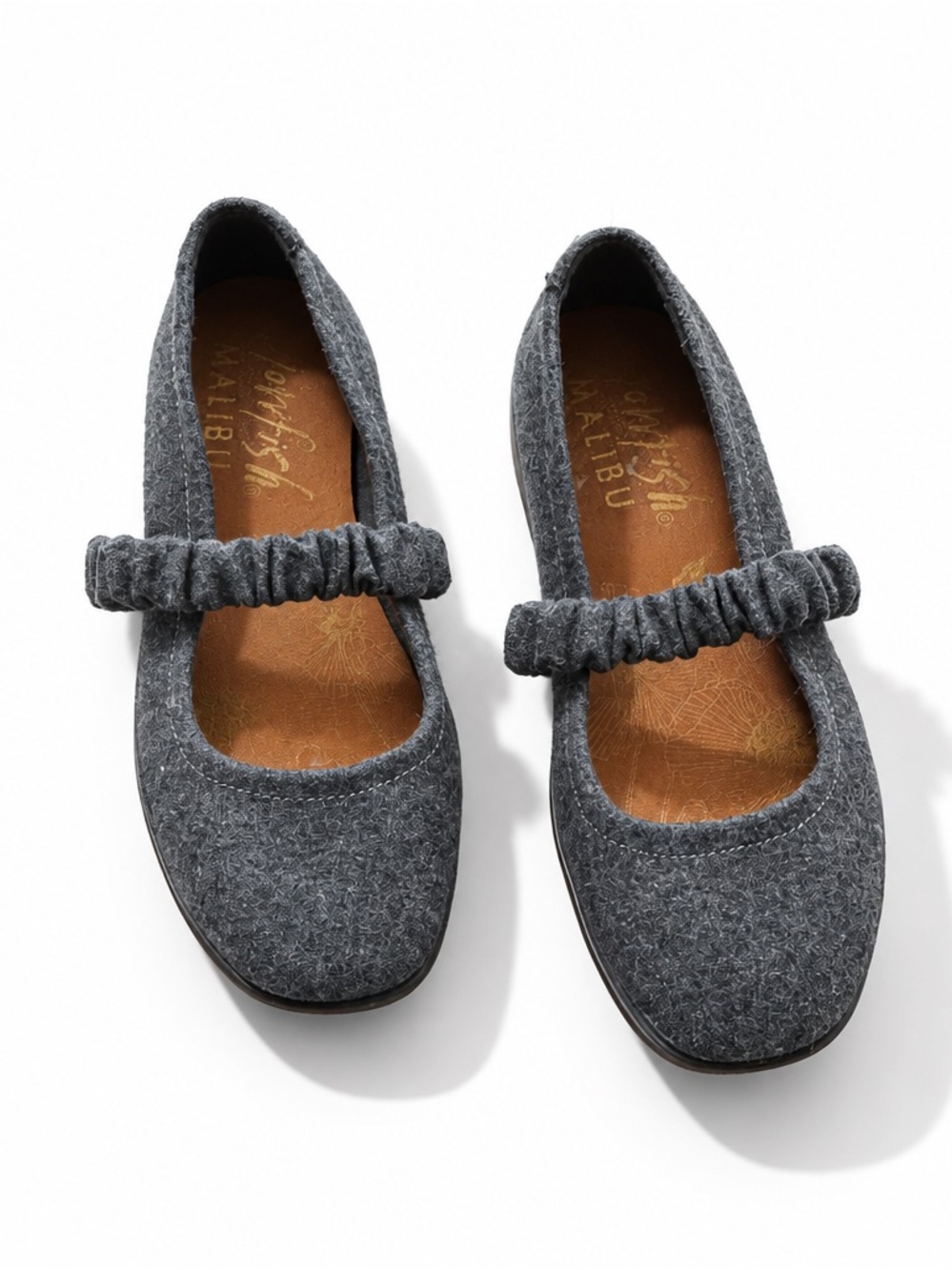 Blowfish Malibu Gray Mary Jane Flats with Elastic Strap